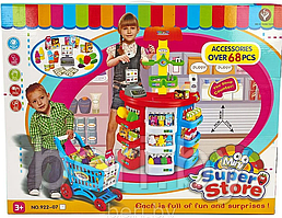 922-07 Игровой набор "Супермаркет с тележкой" SUPER STORE 922-07, 68 предметов