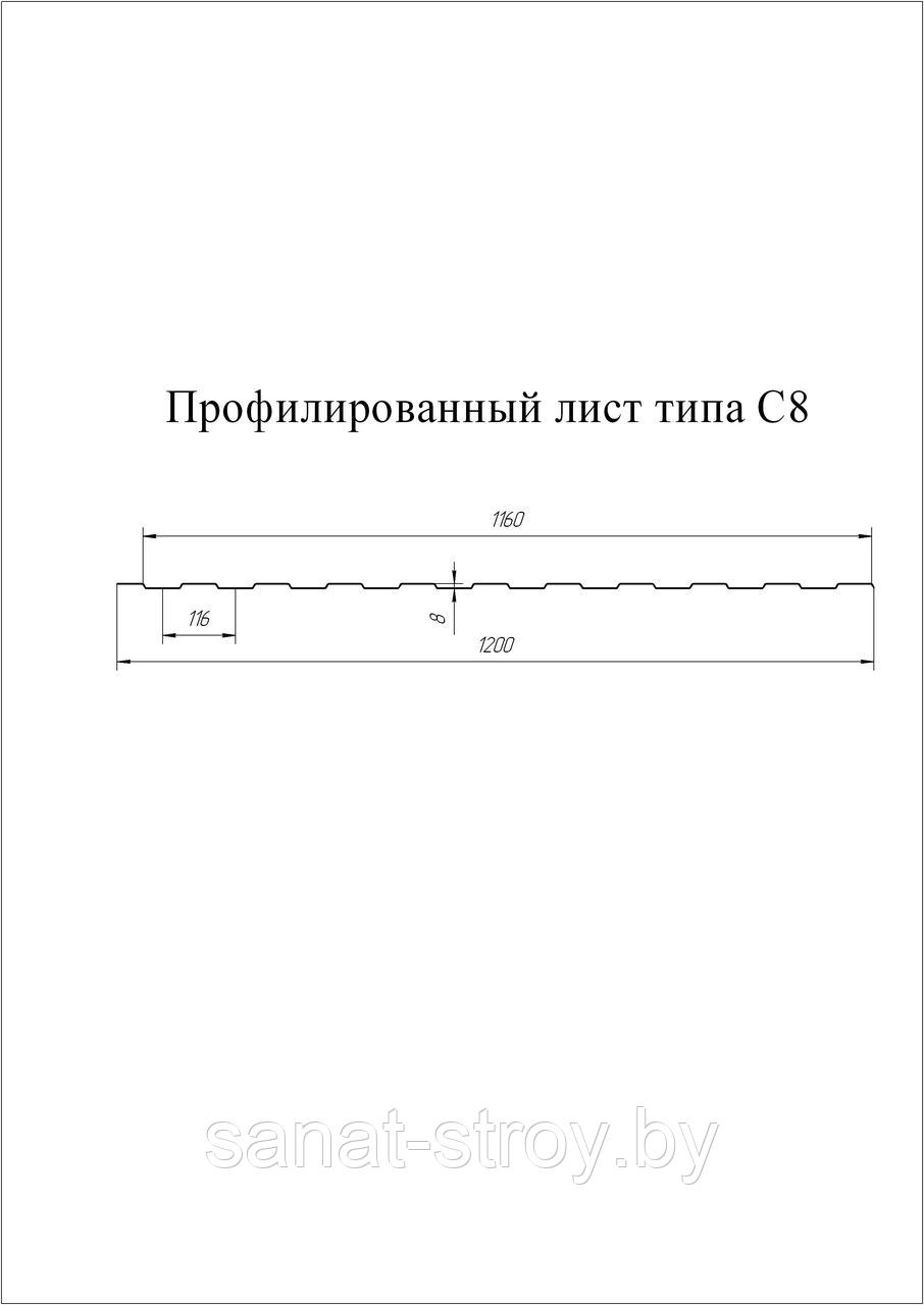 Профнастил С8А Grand Line 0,5 Rooftop Бархат RR 32 темно-коричневый - фото 2 - id-p132902592