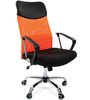 Кресло офисное Chairman   610,  15-21 черный + TW оранжевый