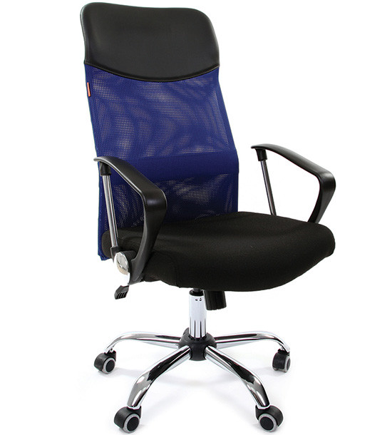 Кресло офисное Chairman   610,  15-21 черный + TW синий