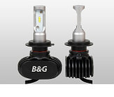 Лампа светодиодная H7 серия S1 чип CSP 9-32V/3500 lm/6000K (комплект 2 шт) B&G BG-H7-S1