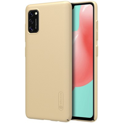 Пластиковый чехол с подставкой Nillkin Super Frosted Shield Золотой для Samsung Galaxy A41 - фото 3 - id-p132918479