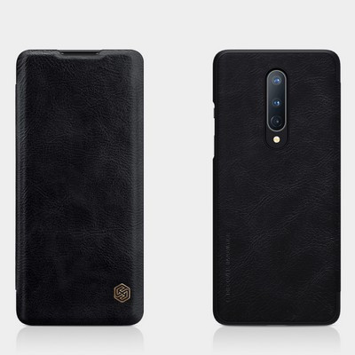 Кожаный чехол Nillkin Qin Leather Case Черный для OnePlus 8 - фото 4 - id-p132918540