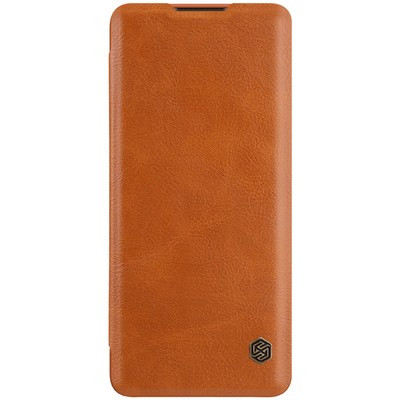 Кожаный чехол Nillkin Qin Leather Case Коричневый для OnePlus 8 - фото 1 - id-p132918541