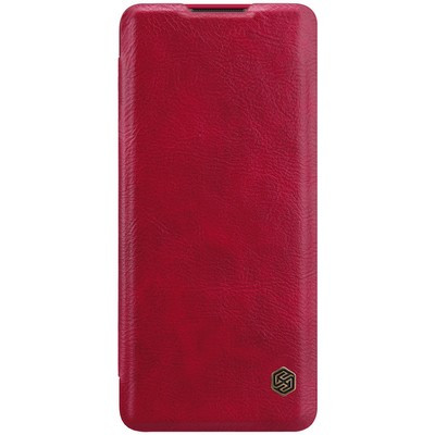 Кожаный чехол Nillkin Qin Leather Case Красный для OnePlus 8 - фото 1 - id-p132918542