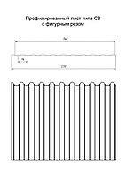 Профнастил С8А фигурный 0,4 PE RAL 9003 Cигнальный белый
