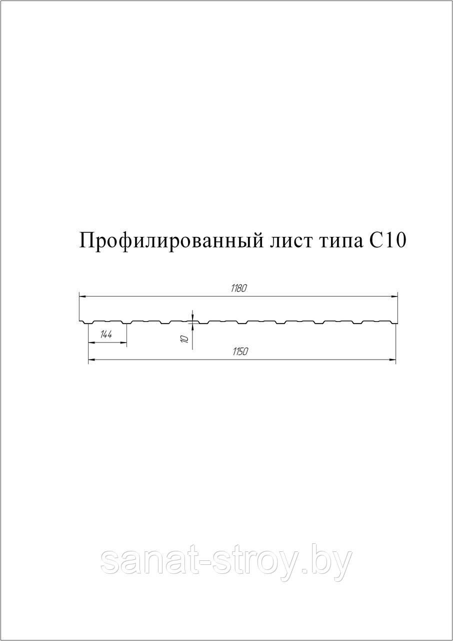 Профнастил С10A Grand Line 0,5 Rooftop Бархат RR 32 темно-коричневый - фото 2 - id-p132930019