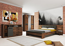 Шкаф трёхдверный спальня "Глазго" (Графит, Таксония) фабрика МебельГрад, фото 2
