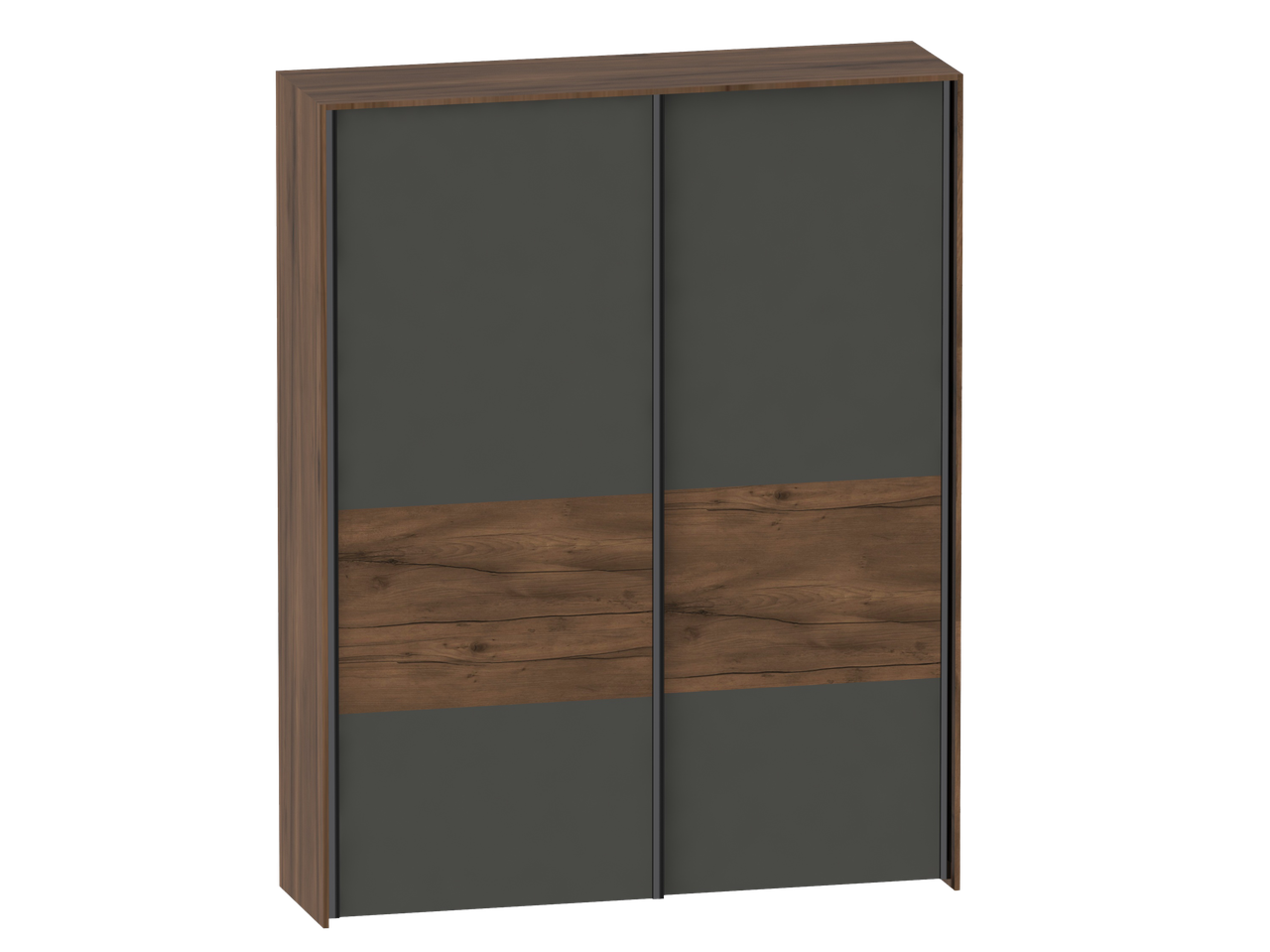 Шкаф с раздвижными дверями спальня "Глазго" (Графит, Таксония) фабрика МебельГрад