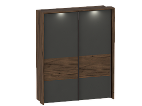 Шкаф с раздвижными дверями с обрамлением "Глазго" (Графит, Таксония) фабрика МебельГрад