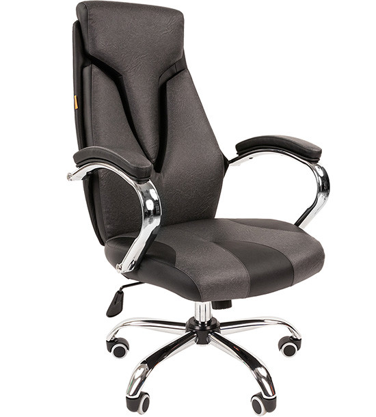 Кресло офисное Chairman 901         экопремиум черный/серый