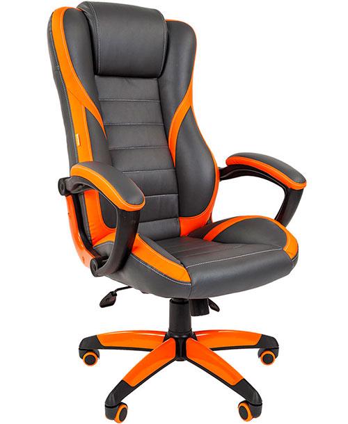 Кресло офисное Chairman   game 22, экопремиум серый/оранжевый (н.п.)