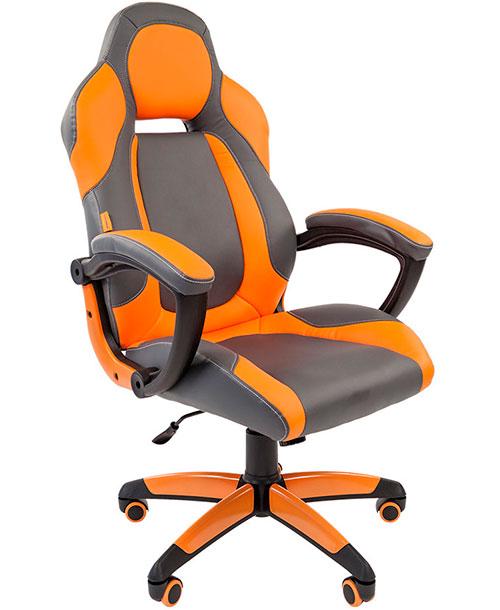 Кресло офисное Chairman   game 20, экопремиум серый/оранжевый н.м.