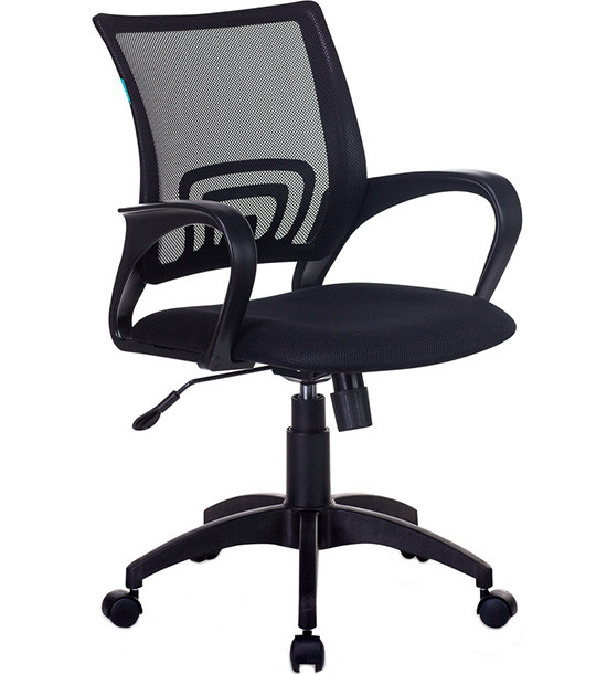 Кресло офисное KE-695N/BLACK, ткань сетка черный, пластик,