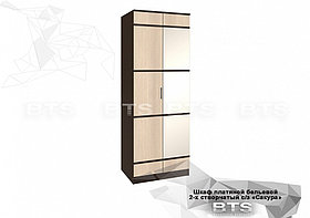 Шкаф 2-х створчатый с зеркалом САКУРА (Венге/ Лоредо) BTS
