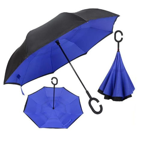 Зонт наоборот двухсторонний UpBrella (антизонт) / Умный зонт обратного сложения - фото 7 - id-p132990441
