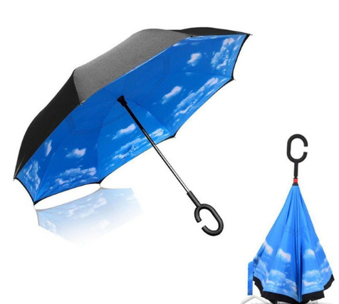 Зонт наоборот двухсторонний UpBrella (антизонт) / Умный зонт обратного сложения - фото 4 - id-p132990493