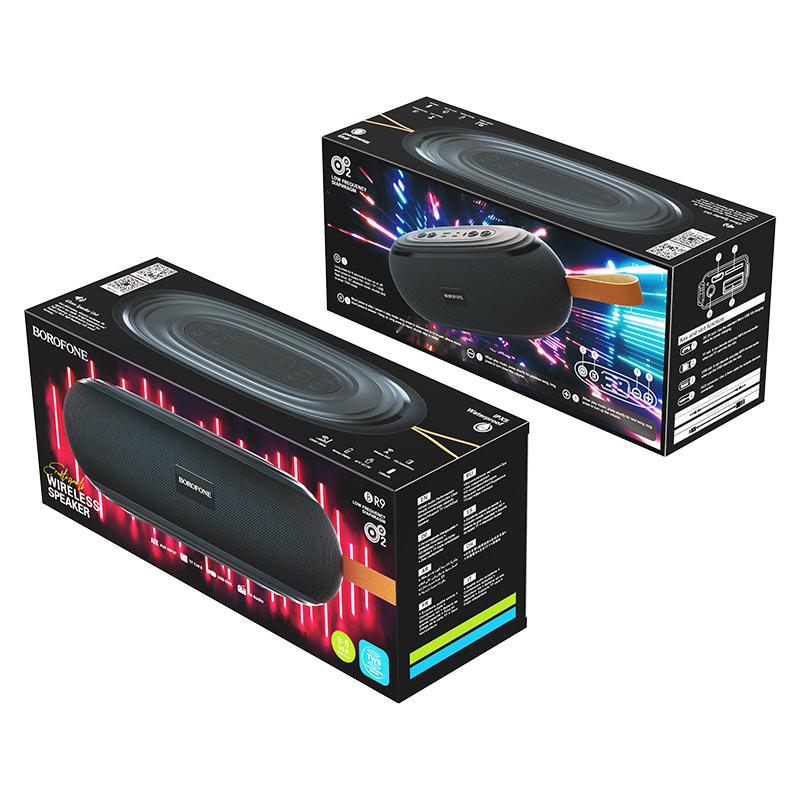 Портативная колонка Borofone BR9 цвет: черный (Bluetooth 5.0, AUX, USB, microSD, FM, 1200mAh)