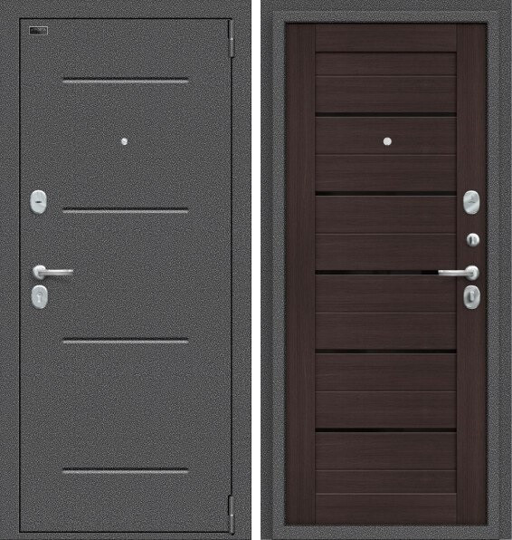 Двери входные металлические Porta S 104.П22 Антик Серебро/Wenge Veralinga - фото 1 - id-p132991479