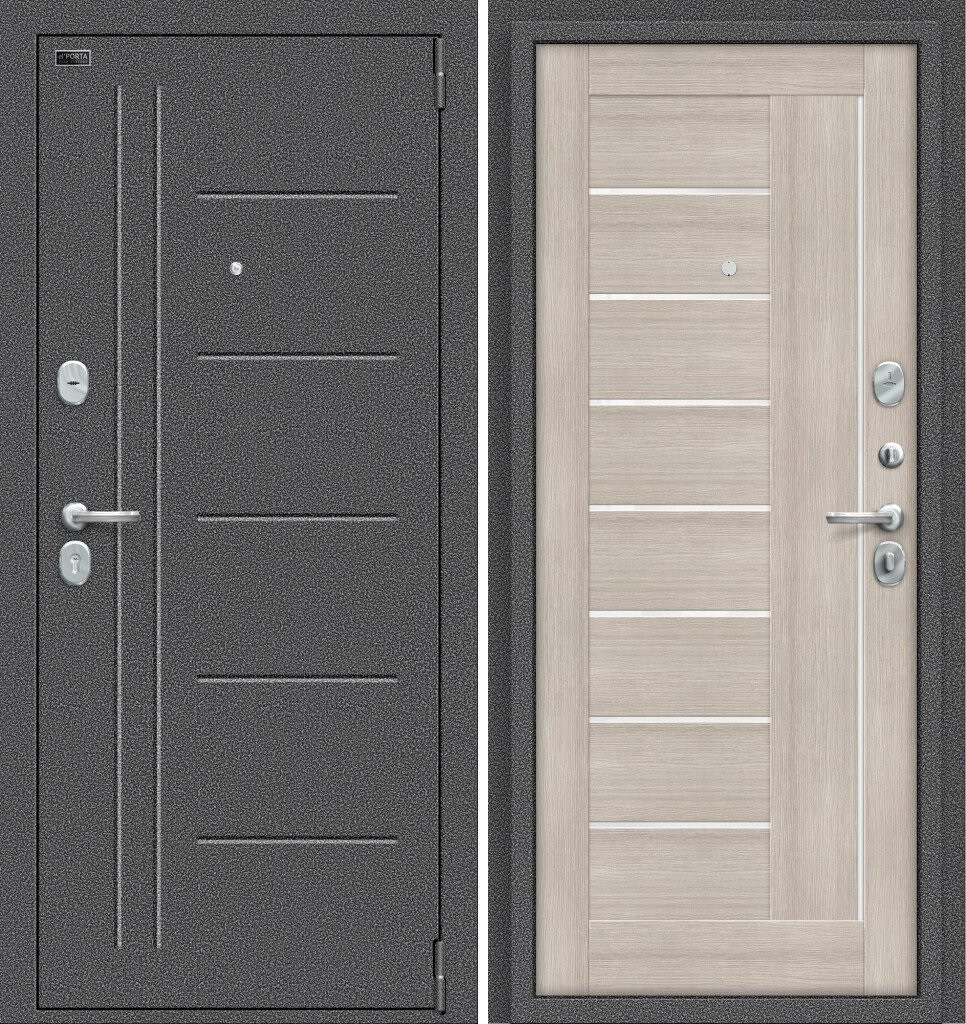 Двери входные металлические Porta S 109.П29 Антик Серебро/Cappuccino Veralinga