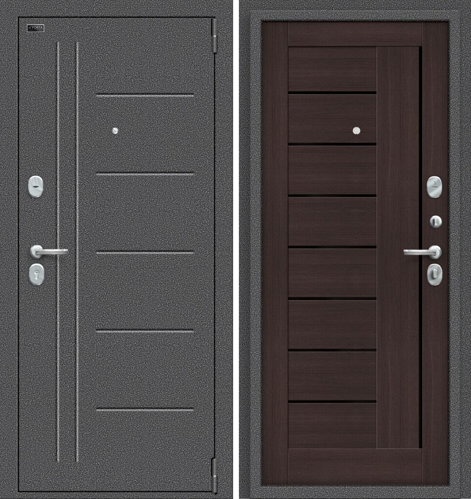 Двери входные металлические Porta S 109.П29 Антик Серебро/Wenge Veralinga