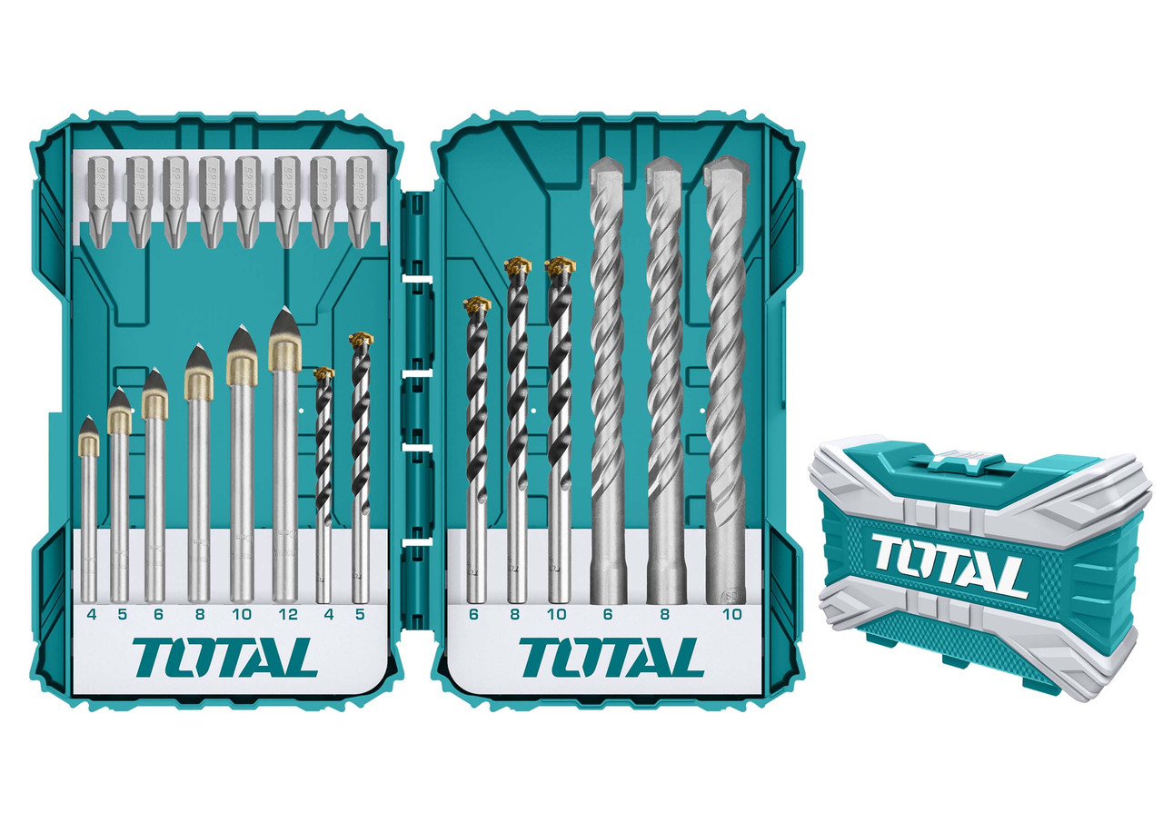 Набор комбинированный сверл и бит 22 шт ( стекло, плитка, бетон) TOTAL TACSDL12201 - фото 1 - id-p133018465