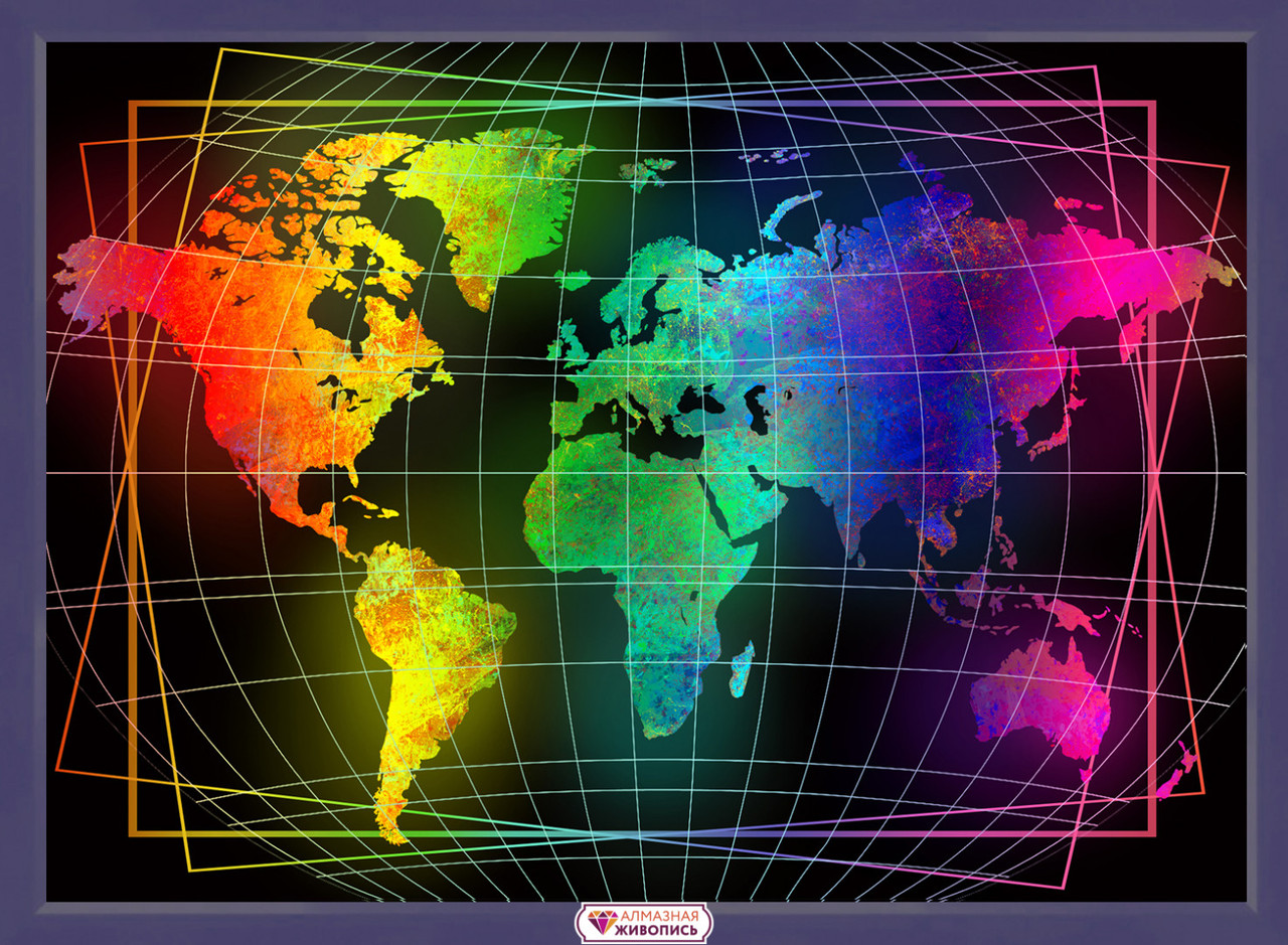 Картина стразами "Карта мира" - фото 1 - id-p133018598
