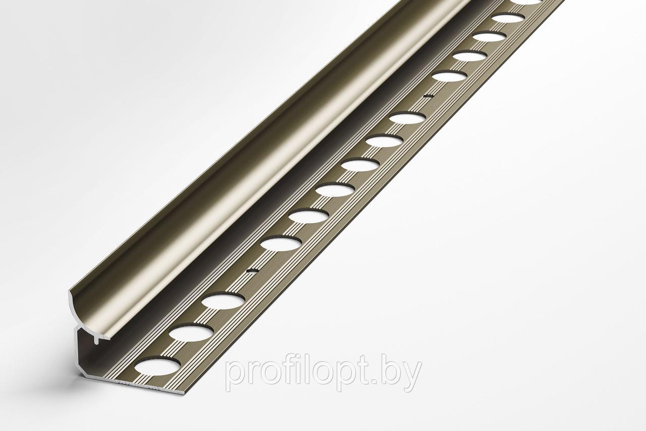 Угол для плитки внутренний алюминиевый 10 мм, шампань 270 см - фото 2 - id-p133024759