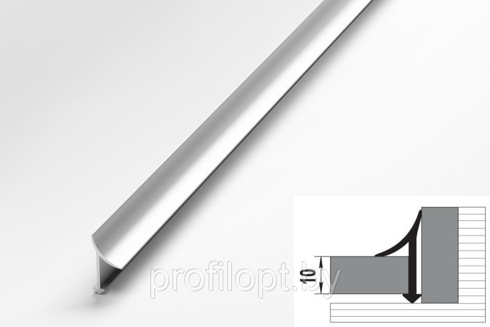 Угол для плитки внутренний универсальный алюминиевый, анодированный серебро 270 см - фото 2 - id-p133026027