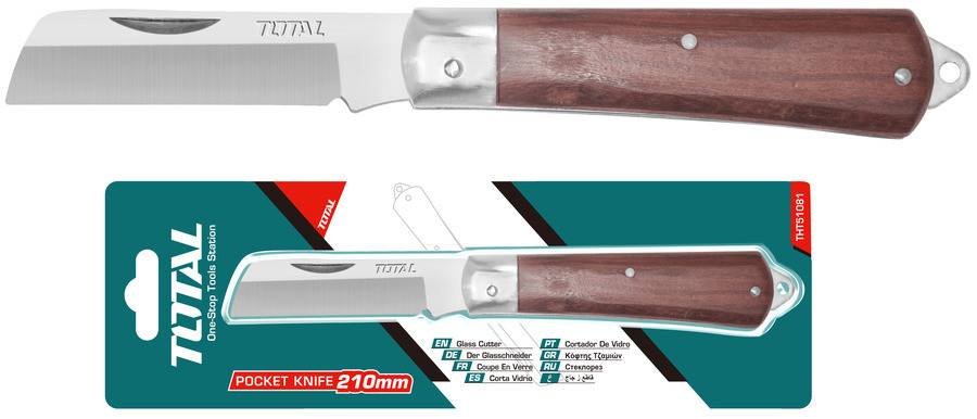 Нож садовый складной 210 мм с прямым лезвием TOTAL THT51081 - фото 2 - id-p133027855