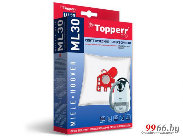 Пылесборники синтетические Topperr ML 30 4шт + 1 фильтр для Miele / Hoover