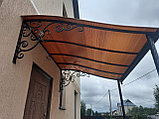 Козырек над крыльцом из поликарбоната кованый, фото 3