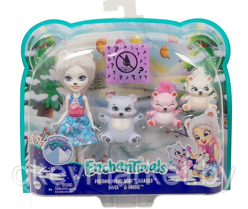 Игровой набор Enchantimals Семья белой медведицы Пристины и полярные мишки Mattel GJX47, фото 2