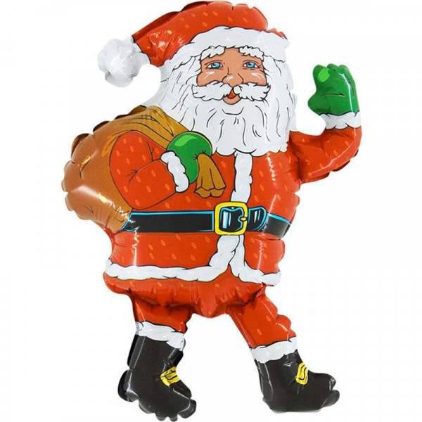 Шар "Дед Мороз" с мешком красный, 32х81см - фото 1 - id-p133041843