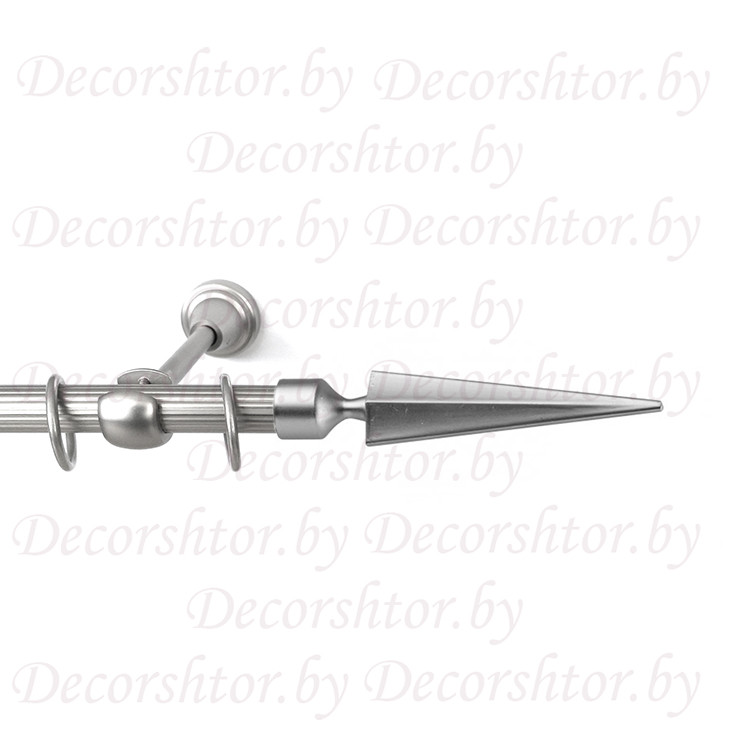 Карниз для штор металлический рифленый "Стрела" сатин однорядный 16 мм