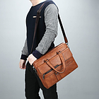 Мужская сумка-портфель JEEP BULUO (Цвет Рыжий) + ПОДАРОК, фото 3