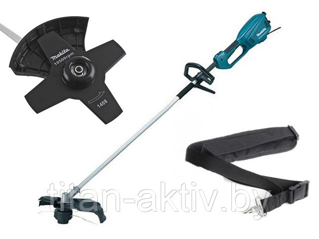 Триммер MAKITA UR 3502 (1.00 кВт, 35 см, с ножом и головкой, вес 5.0 кг) - фото 1 - id-p64980229