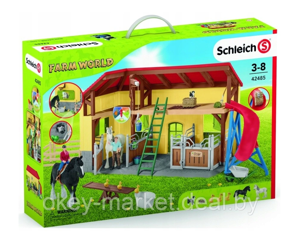 Игровой набор Schleich Конюшня со стойлами для лошадей 42485 - фото 2 - id-p133068554