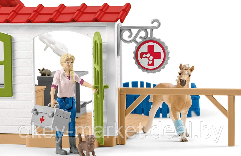 Игровой набор Schleich Ветеринарная клиника с домашними животными 42502 - фото 2 - id-p133068623