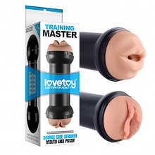 Мастурбатор Lovetoy 2 в 1 Traning Master Double Side Stroker-Mouth and Pussy