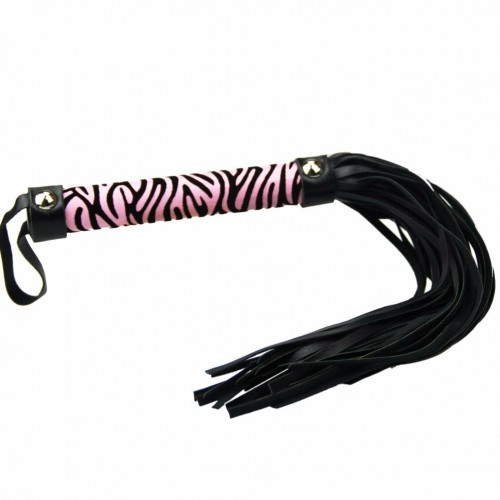 Леопардовая плеть Kissexpo розово-черная