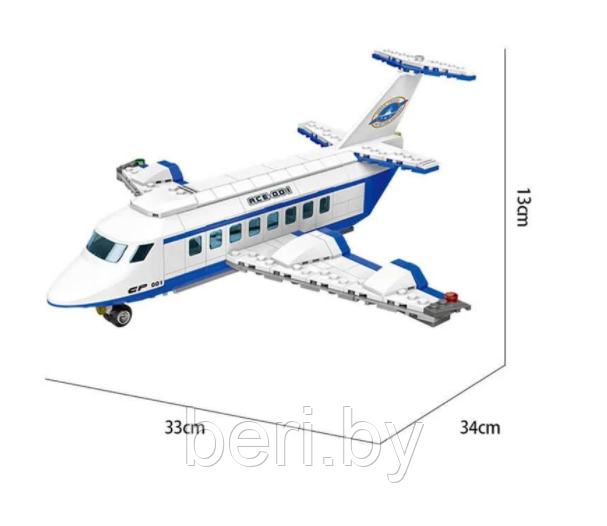 XB-16003 Конструктор XingBao "Пассажирский самолет" (Аналог ЛЕГО City), 631 деталь - фото 3 - id-p133085910