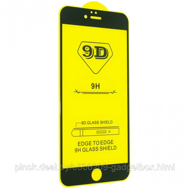 Защитное стекло Unipha Glass Pro+ 9H с полной проклейкой для Apple iPhone 6 Plus / iPhone 6S Plus Черное - фото 1 - id-p130057501