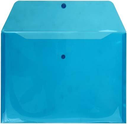 Папка-конверт пластиковая на кнопке inФормат толщина пластика 0,15 мм, прозрачная голубая - фото 1 - id-p133125820