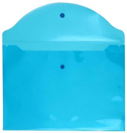 Папка-конверт пластиковая на кнопке inФормат толщина пластика 0,15 мм, прозрачная голубая - фото 3 - id-p133125820