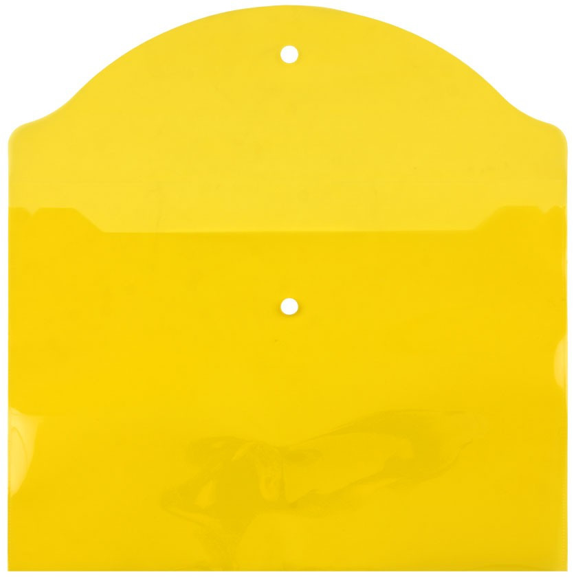 Папка-конверт пластиковая на кнопке inФормат толщина пластика 0,15 мм, прозрачная желтая - фото 2 - id-p133125821