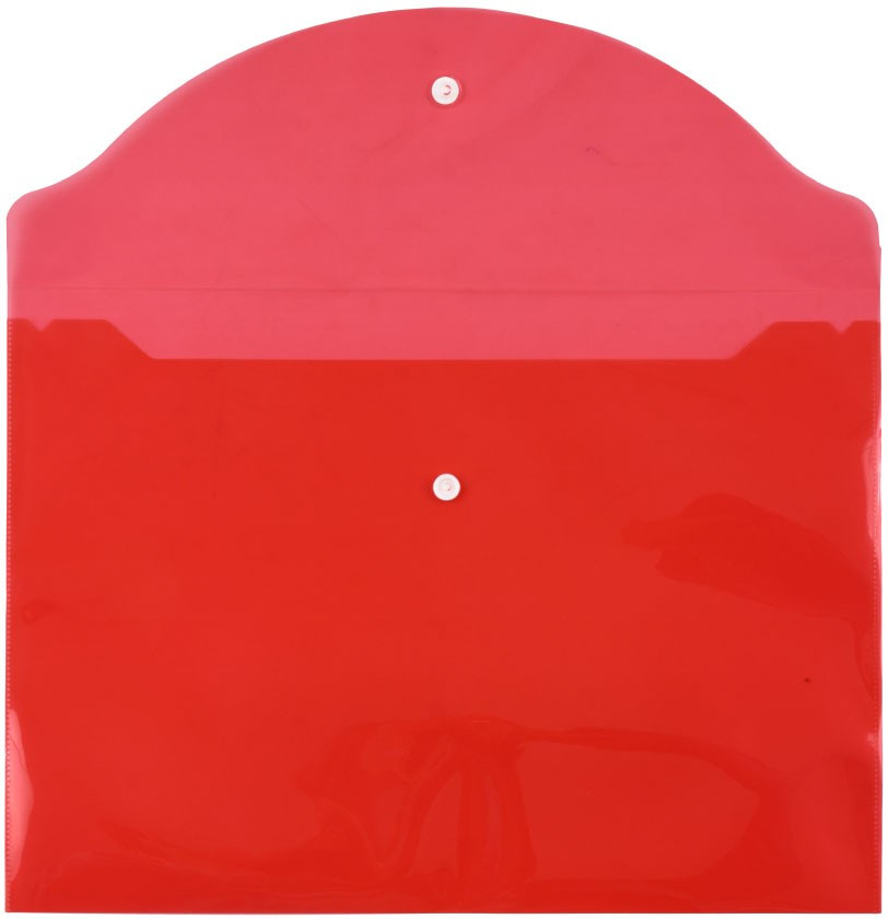 Папка-конверт пластиковая на кнопке inФормат толщина пластика 0,15 мм, прозрачная красная - фото 2 - id-p133125825