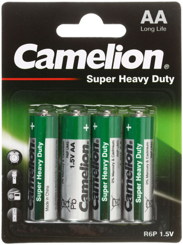 Батарейка солевая Camelion Green AA, R6P, 1.5V - фото 1 - id-p131170642