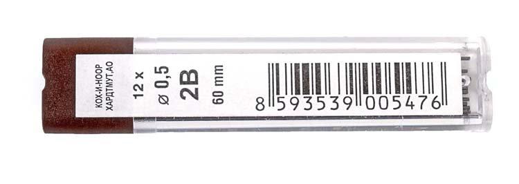 Грифели для автоматических карандашей Koh-i-Noor толщина грифеля 0,5 мм, твердость 2М, 12 шт. - фото 2 - id-p133125876