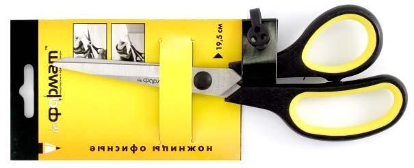 Ножницы канцелярские inФормат 195 мм, ручки черные с желтым - фото 1 - id-p133125912